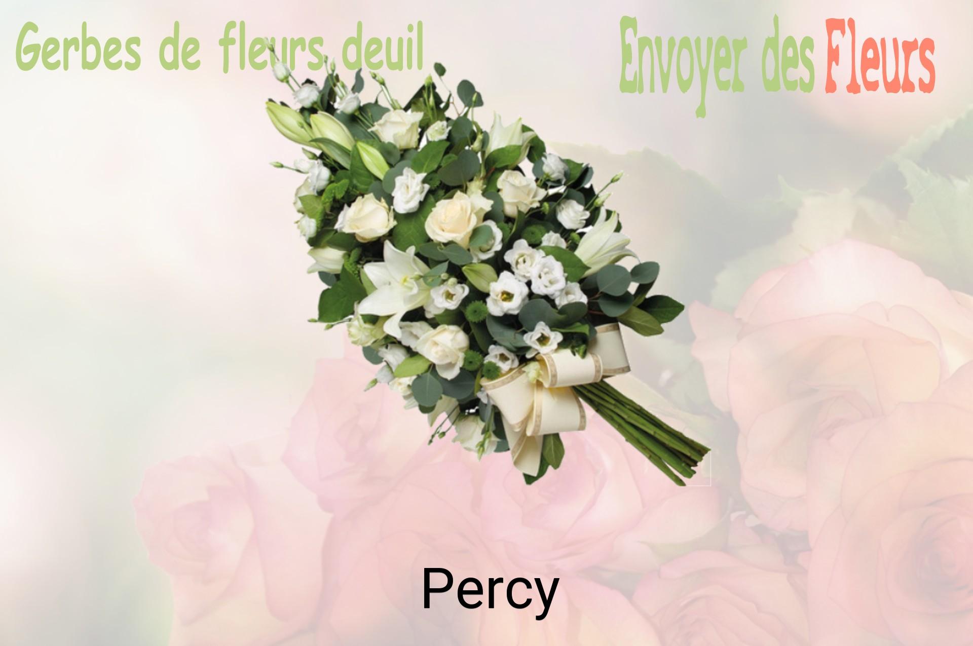 Gerbe de fleurs de deuil livrée à Percy